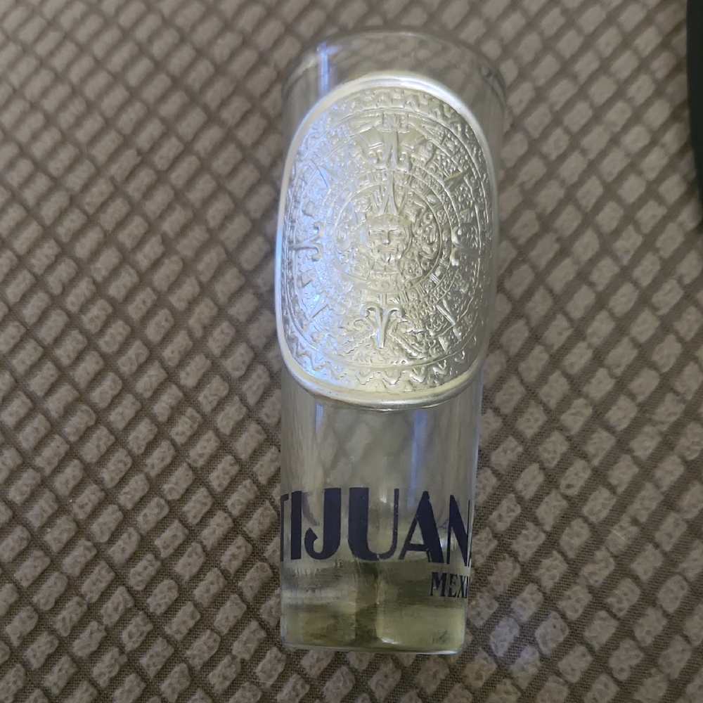 Tijuana Mexico Shot Glass with Silver Emblem Tall